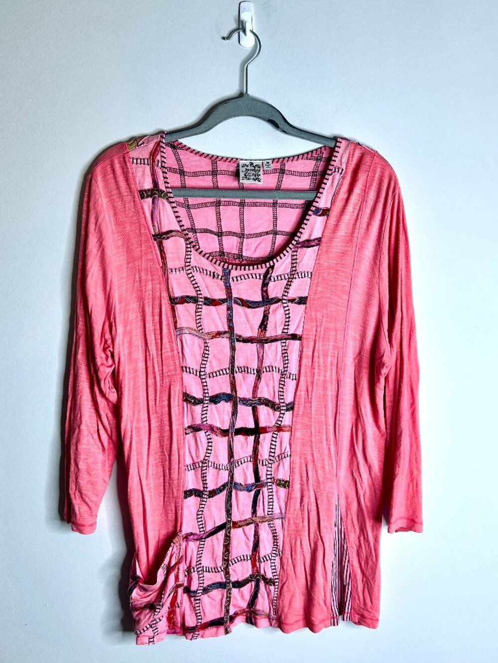 Parsley & Sage Bohemian Mixed Print Tunic Lagenlook Boho Eclectic Artsy Sz M